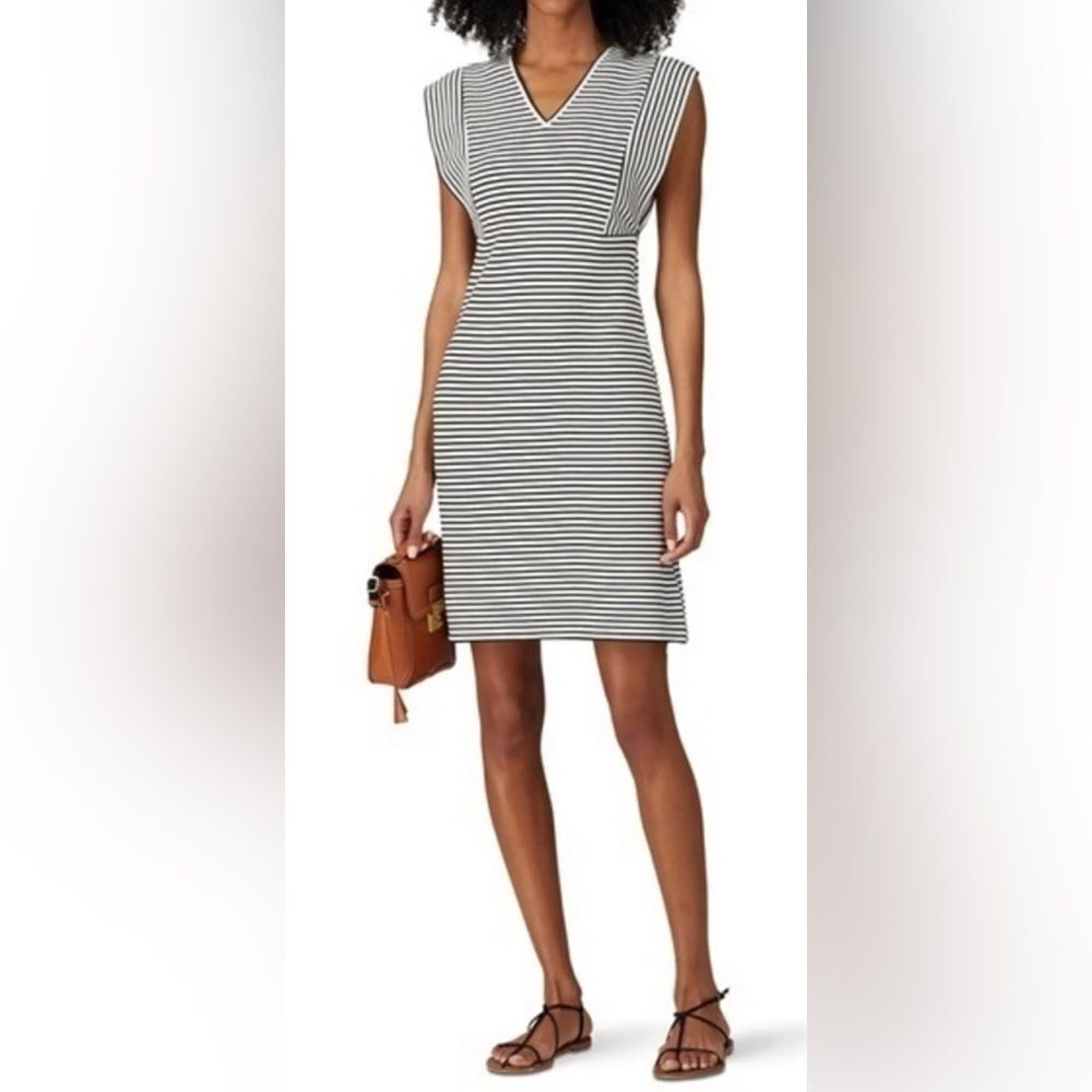 Derek Lam Black and White Striped Midi Dress Size 10/12 NWT IN PACKAGE